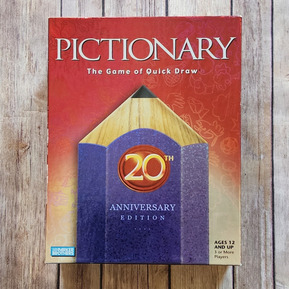 Hasbro Pictionary 20th Anniversary Board Game - Red & Purple Box
